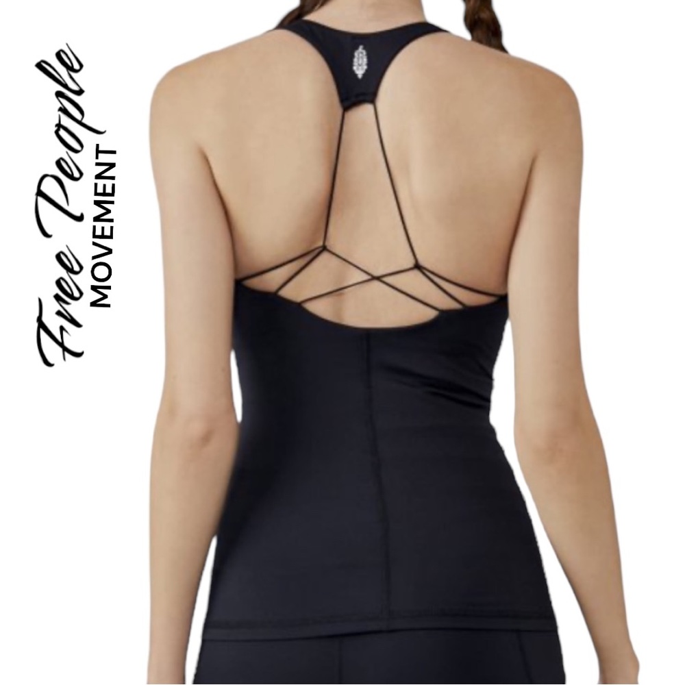 Free People Movement Strappy Back Tank TopSize Medium Black